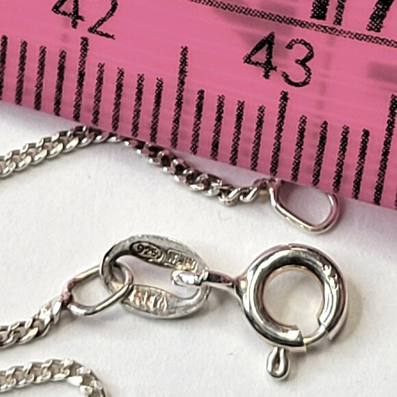 19 inch Sterling Silver Necklace 925 Italy Sterling Silver Necklace Chain 49cm - Picture 10 of 14